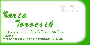 marta torocsik business card