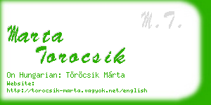 marta torocsik business card